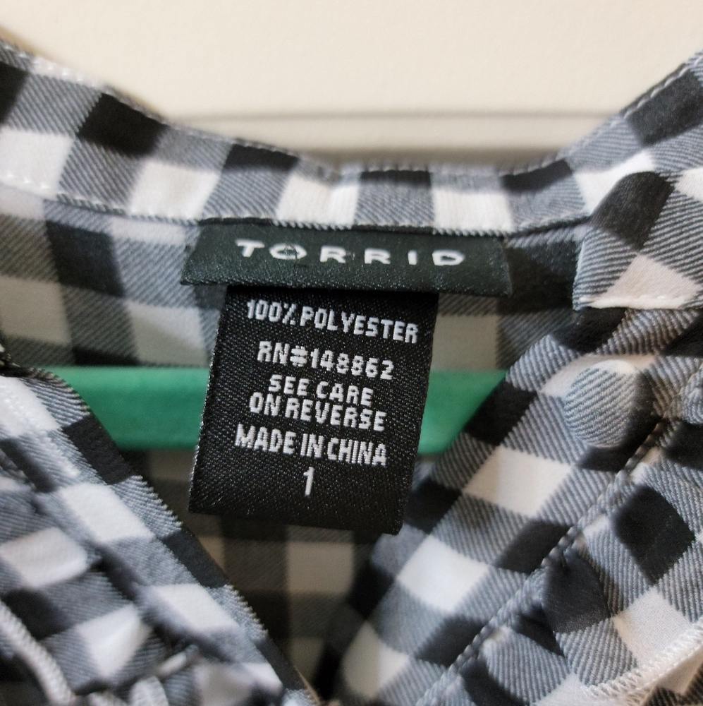 Torrid Plaid Ruffled Chiffon Blouse - Picture 4 of 4